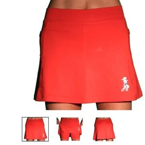 Running Skirts Orange Skirt with Compression Shorts